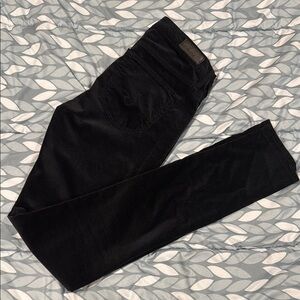 AG Black Velvet/Velour Jeans “The Legging” super skinny